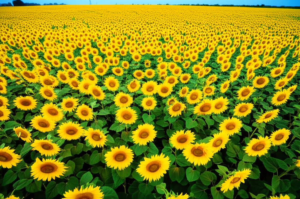 Sunflower in camera view